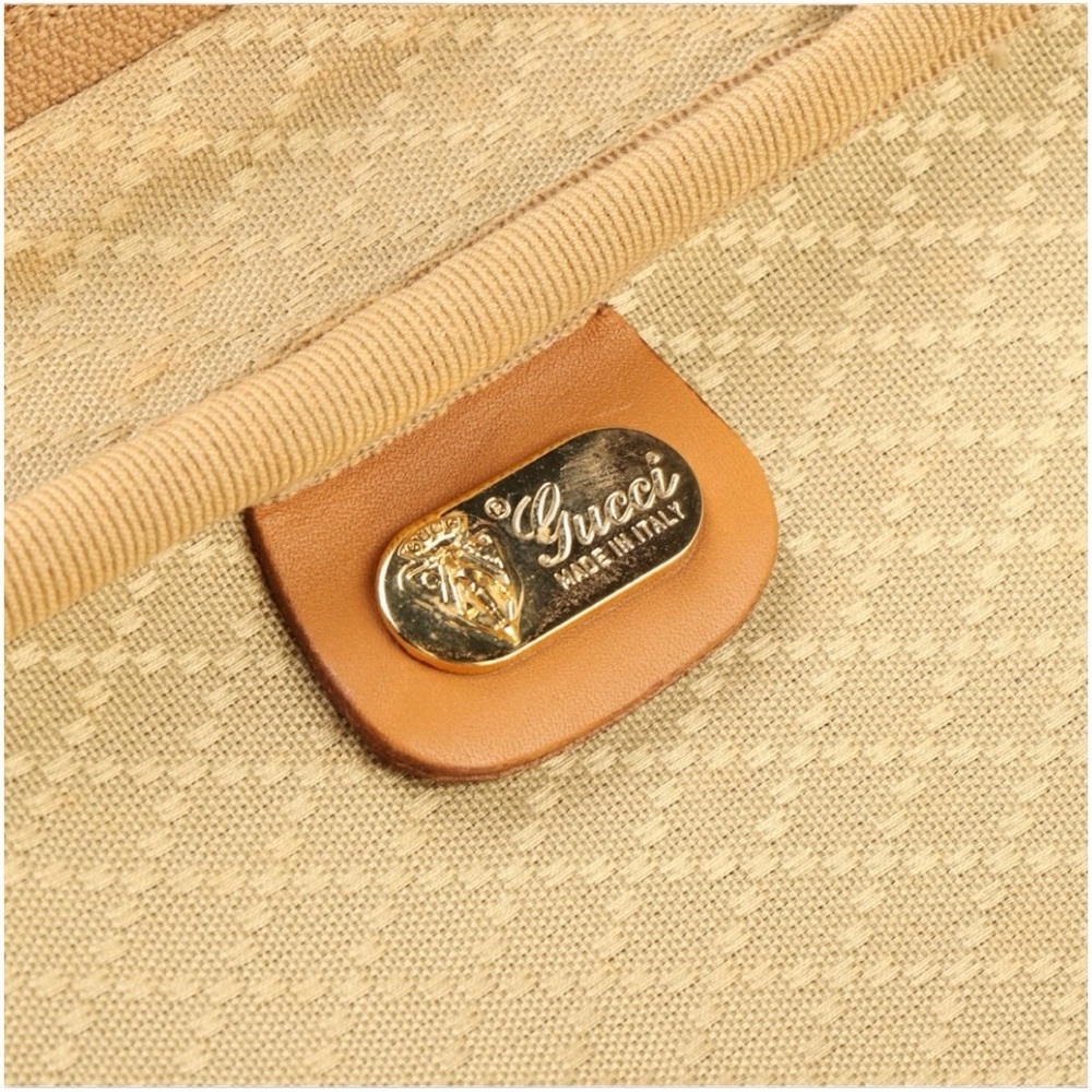 Gucci Micro GG Coated Canvas and Leather Travel Bag Luggage Tag lock key vintage - Picture 6 of 16